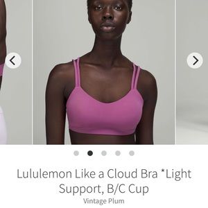 Lululemon Like a Cloud Bra - Light support - Vintage Plum - size 2/4